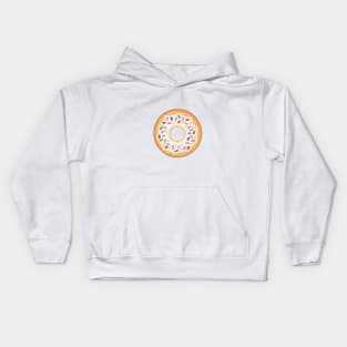 White Donut and Colorful Sprinkles Kids Hoodie